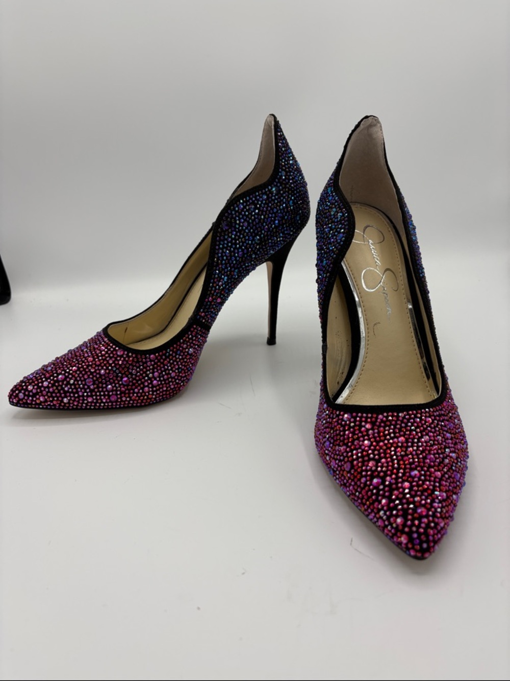Jessica Simpson Pink-to-Purple Crystal Ombre Pointed-Toe Pumps